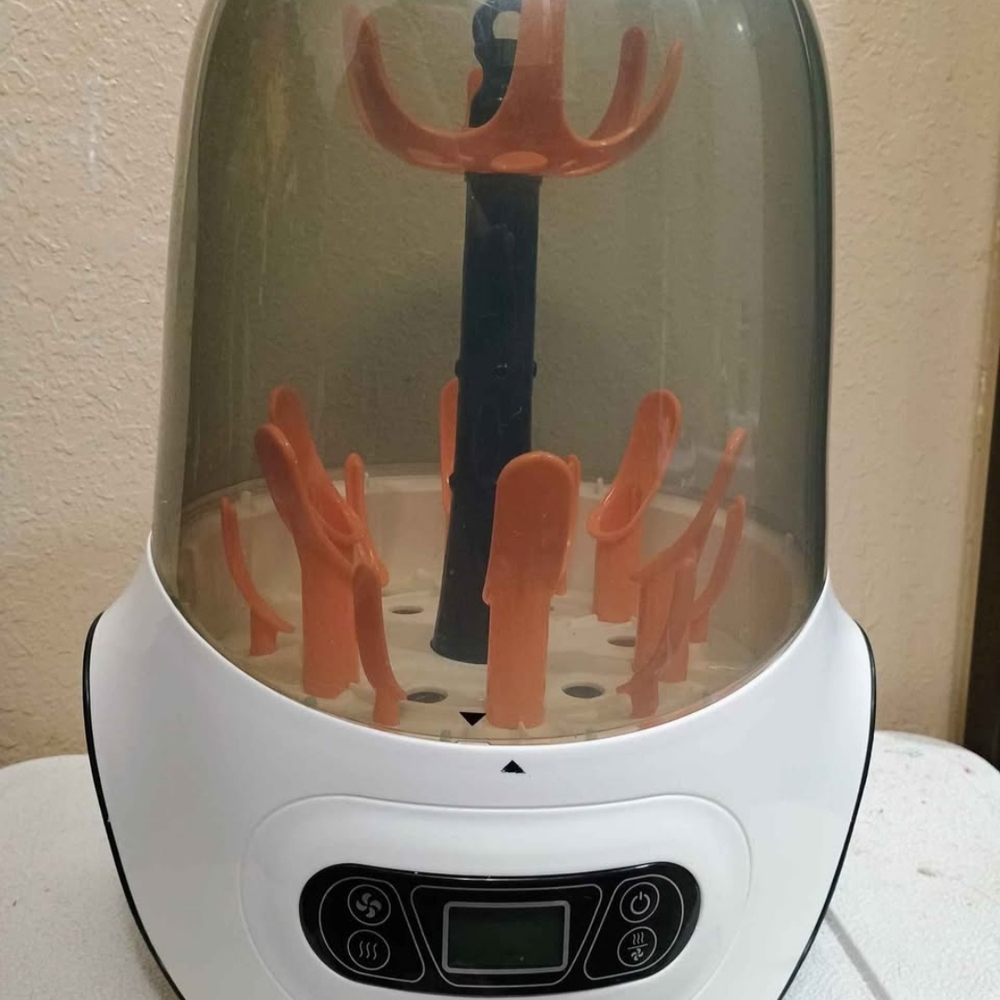 White and Orange Electric Bottle Sterilizer for Baby Accessories